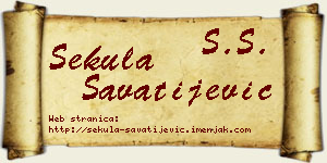 Sekula Savatijević vizit kartica